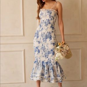 The Geranium Dress in Provencal Blue Floral by v. Chapman